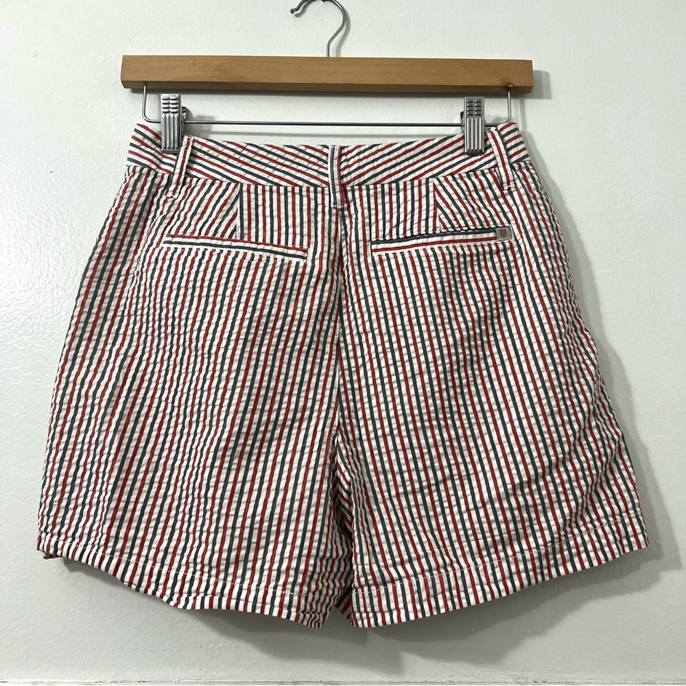 Brixton Striped 100% Cotton Seersucker Retro Preppy High Rise Chino Shorts Sze 2 - Picture 6 of 11